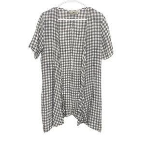 Goddess Gear gingham organic linen top size small h